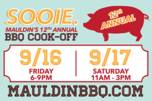 SOOIE: Mauldin's 12th annual BBQ Cook-off, September 16-17.